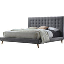 Acme Valda Queen Upholstered Bed in Gray 24520Q - Michael's Discount Furniture