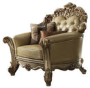 Acme Vendome Chair w/ 2 Pillows in Gold Patina 53002 - Michael's Discount Furniture