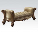 Acme Vendome Upholstered Bench in Gold Patina 96484 - Michael's Discount Furniture