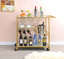Adamsen Champagne & Mirror Serving Cart - Michael's Discount Furniture