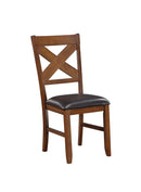 Apollo Espresso PU & Walnut Side Chair - Michael's Discount Furniture