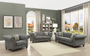 Aurelia Gray Linen Sofa w/2 Pillows - Michael's Discount Furniture