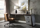 Brancaster Distress Chocolate Top Grain Leather & Aluminum Desk - Michael's Discount Furniture