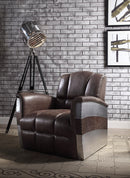Brancaster Retro Brown Top Grain Leather & Aluminum Accent Chair - Michael's Discount Furniture