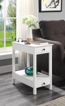 Byzad White Side Table (USB Charging Dock) - Michael's Discount Furniture