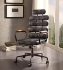 Calan Vintage Black Top Grain Leather Office Chair - Michael's Discount Furniture