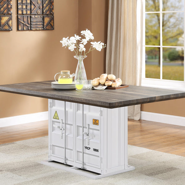 Cargo Antique Walnut & White Dining Table