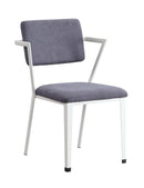 Cargo Gray Fabric & White Chair - Michael's Discount Furniture