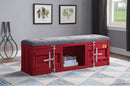 Cargo Gray Fabric & Red Bench (Storage) - Michael's Discount Furniture
