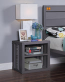 Cargo Gunmetal Nightstand (USB) - Michael's Discount Furniture