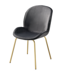 Chuchip Gray Velvet & Gold Side Chair - Michael's Discount Furniture
