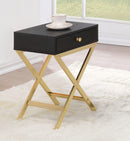 Coleen Black & Brass Side Table - Michael's Discount Furniture