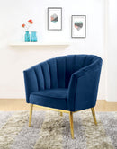 Colla Midnight Blue Velvet & Gold Accent Chair - Michael's Discount Furniture