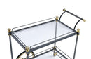 Cyrus Black/Gold & Clear Glass Serving Cart - Michael's Discount Furniture