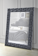Dante Gray Velvet Accent Floor Mirror - Michael's Discount Furniture