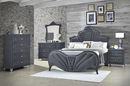 Dante Gray Velvet Queen Bed - Michael's Discount Furniture