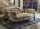 Dresden Bone PU & Gold Patina Bench - Michael's Discount Furniture
