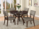 Drake Gray Fabric & Espresso Side Chair - Michael's Discount Furniture