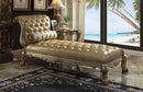 Dresden Bone PU & Gold Patina Chaise & Pillow - Michael's Discount Furniture