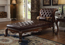 Dresden PU & Cherry Oak Chaise & Pillow - Michael's Discount Furniture