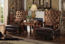 Dresden Golden Brown Velvet & Cherry Oak Chair & 1 Pillow - Michael's Discount Furniture