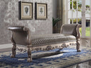Dresden Vintage Bone White & PU Bench - Michael's Discount Furniture