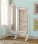 Edalene Pearl White Jewelry Armoire (Cheval) - Michael's Discount Furniture