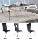 Fabiola Stainless Steel & Black Glass Dining Table - Michael's Discount Furniture