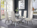 Gianna Clear Glass & Stainless Steel Dining Room Set - Michael's Discount Furniture