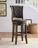 Glison Charcoal Fabric & Walnut Counter Height Chair (1Pc) - Michael's Discount Furniture