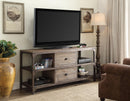 Gorden Weathered Oak & Antique Silver TV Stand - Michael's Discount Furniture