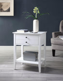 Grardor White Side Table (USB Charging Dock) - Michael's Discount Furniture