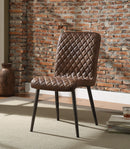 Hosmer Vintage Chocolate Top Grain Leather & Antique Black Side Chair - Michael's Discount Furniture