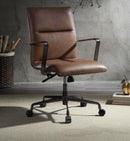 Indra Vintage Chocolate Top Grain Leather Office Chair - Michael's Discount Furniture