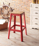 Jacotte Natural & Red Bar Stool (1Pc) - Michael's Discount Furniture