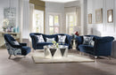 Jaborosa Blue Velvet Sofa w/3 Pillows - Michael's Discount Furniture