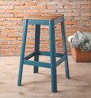 Jacotte Natural & Teal Bar Stool (1Pc) - Michael's Discount Furniture