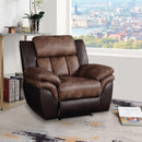 Jaylen Toffee & Espresso Polished Microfiber Recliner - Michael's Discount Furniture