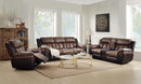 Jaylen Toffee & Espresso Polished Microfiber Sofa (Motion) - Michael's Discount Furniture