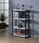 Jurgen Antique White & Black Bookshelf - Michael's Discount Furniture