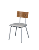 Jurgen PU & Silver Side Chair - Michael's Discount Furniture