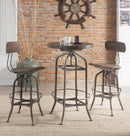 Kaeso Walnut & Gunmetal Bar Table - Michael's Discount Furniture
