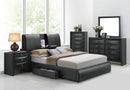 Kofi Black PU Eastern King Bed - Michael's Discount Furniture