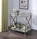 Kristensen Antique Gold & Mirror Serving Cart - Michael's Discount Furniture