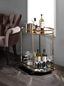 Lacole Champagne & Mirror Serving Cart - Michael's Discount Furniture