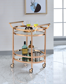 Lakelyn Rose Gold & Clear Glass Serving Cart - Michael's Discount Furniture