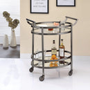 Lakelyn Black Nickel & Clear Glass Serving Cart - Michael's Discount Furniture