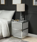 Lavina Mirrored & Faux Diamonds End Table - Michael's Discount Furniture