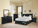 Louis Philippe III Black Eastern King Bed - Michael's Discount Furniture