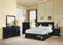 Louis Philippe III Black Queen Bed - Michael's Discount Furniture